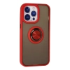 İphone 13 Pro Max Kılıf Montreal Yüzüklü Silikon Kapak - Kırmızı