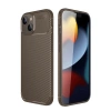 İphone 14 Kılıf Auto Focus Karbon Kapak - Kahverengi