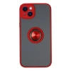 İphone 14 Kılıf Montreal Yüzüklü Silikon Kapak - Kırmızı