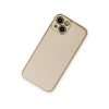 İphone 14 Plus Kılıf Coco Deri Silikon Kapak - Gold