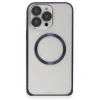 Joko Apple İphone 15 Pro Max Kılıf Metal Bumper Magneticsafe Kapak - Lacivert