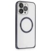 Joko İphone 15 Pro Max Kılıf Metal Bumper Magneticsafe Kapak - Lacivert