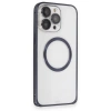 Joko İphone 15 Pro Max Kılıf Metal Bumper Magneticsafe Kapak - Lacivert