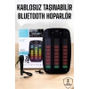 Kablosuz Bluetooth Hoparlör Taşınabilir 6.5 İnç Led Işık Kareoke