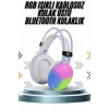 Kablosuz Bluetooth Kulaklık Rgb Işıklı Kulak Üstü 5.3 Bluetooth Bağlantılı