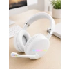 Kablosuz Bluetooth Mikrofonlu Beyaz Kulaklık  Rgb Işıklı