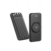 Kablosuz Çoklu Şarj Girişli 10.000 Mah Kablolu Powerbank Taşınabilir