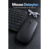 Kablosuz Klavye Mouse Seti Beyaz Türkçe Q