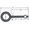 Kapalı Metrik Kanca M5 / 21x80 - 100 Adet