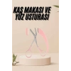 Kavisli Kaş Kirpik Düzeltici Bıyık Alma Taraklı Kaş Makası Yüz Bakım Seti Makas