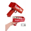 Kırmızı Parti Oyuncağı Para Saçma Fırlatma Tabancası Makinesi Super Money