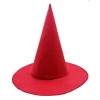 Kırmızı Renk Keçe Cadı Şapkası Yetişkin Çocuk Uyumlu 35x38 Cm