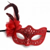 Kırmızı Tüylü Balo Maskesi Kadın Parti Aksesuarı