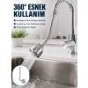 Krom Musluk Uzatma Aparatı  360° Dönebilen Su Tasarruflu Lavabo Fıskiyesi