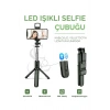 Led Işıklı Selfie Çubuğu Bluetooth Kumandalı Kablosuz Tripot Selfie Monopod Selfie Stick Siyah