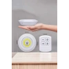 Led Lamba 3lü Uzaktan Kumandalı Yapışkanlı Beyaz Işık