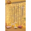 Lw-7 300 Ledli 10 Sarkıt Perde Led Işık, 8 Modlu Uzaktan Kumandalı, 3x3 Metre Peri Telli Led