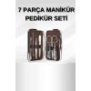 Manikür Pedikür Seti 7 Parça Tırnak Makası Kaş Makası Cımbız Çantalı