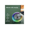 Masaüstü Vantilatör Usb Şarjlı Rgb Led Işıklı 3 Kademeli 180° Ayarlanabilir Soğutucu Fan Mavi