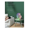 Masaüstü Vantilatör Usb Şarjlı Rgb Led Işıklı 3 Kademeli 180° Ayarlanabilir Soğutucu Fan Mavi
