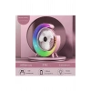 Masaüstü Vantilatör Usb Şarjlı Rgb Led Işıklı 3 Kademeli 180° Ayarlanabilir Soğutucu Fan Pembe