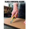 Metal Gövdeli 5’li Falçata Seti Profesyonel Maket Bıçağı Karton Koli  Kesici