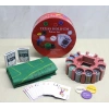 Metal Kutulu 240 Chip Ve 2 Adet İskambil  Kağit Setine Sahip Poker Oyunu Alk3539