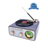 Metalik Nostaljik Tasarım Plak Çalar Görünümlü Radyolu Bluetooth Hoparlör Retro Müzik Plak
