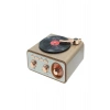 Metalik Nostaljik Tasarım Plak Çalar Görünümlü Radyolu Bluetooth Hoparlör Retro Müzik Plak
