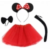 Minnie Mouse Kostüm Seti Etek Taç Kuyruk Papyon Gösteri Seti