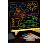 Neon Işıklı 7 Renk Işık Boyama Kalemli Led Resim Panosu Boyama Tahtası Kalemleri 20 X 20
