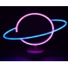 Neon Işıklı Satürn Lamba Pil+usb Mz-503