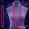 Neon Pembe Boncuk Kolye 80 Cm – Retro 80’ler 90’lar Parti Aksesuarı