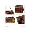 Nostaljik Tasarım Plak Çalar Görünümlü Radyolu Bluetooth Hoparlör Retro Müzik Plak