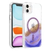 Onegif Apple İphone 11 Lotus Simli Magsafe Kapak - Mor