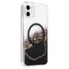 Onegif Apple İphone 11 Lotus Simli Magsafe Kapak - Siyah