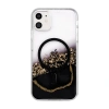 Onegif Apple İphone 11 Lotus Simli Magsafe Kapak - Siyah