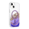 Onegif Apple İphone 14 Lotus Simli Magsafe Kapak - Mor