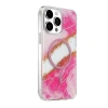 Onegif Apple İphone 14 Pro Max Lotus Simli Magsafe Kapak - Pembe