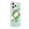 Onegif Apple İphone 14 Pro Max Lotus Simli Magsafe Kapak - Yeşil
