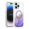 Onegif Apple İphone 15 Pro Max Lotus Simli Magsafe Kapak - Mor