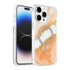 Onegif Apple İphone 15 Pro Max Lotus Simli Magsafe Kapak - Turuncu