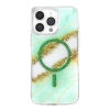 Onegif Apple İphone 15 Pro Max Lotus Simli Magsafe Kapak - Yeşil