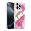 Onegif Apple İphone 16 Pro Max Lotus Simli Magsafe Kapak - Pembe