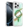 Onegif Apple İphone 16 Pro Max Lotus Simli Magsafe Kapak - Yeşil