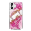 Onegif Apple İphone 17 Lotus Simli Magsafe Kapak - Pembe