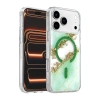 Onegif Apple İphone 17 Pro Lotus Simli Magsafe Kapak - Yeşil