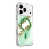 Onegif Apple İphone 17 Pro Lotus Simli Magsafe Kapak - Yeşil