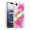 Onegif Apple İphone 17e Lotus Simli Magsafe Kapak - Pembe