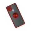 Oppo A15 Kılıf Montreal Yüzüklü Silikon Kapak - Kırmızı